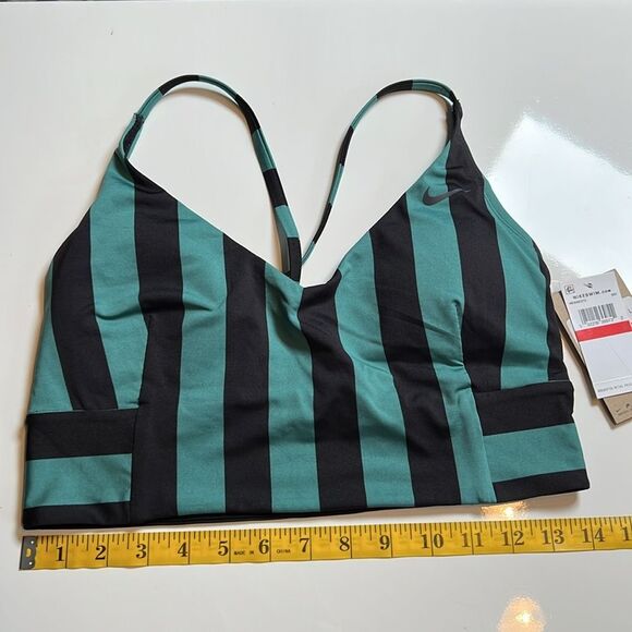 NIKE Women’s Statement Stripe V NECK Midkini BIKINI TOP - Picture 8 of 10